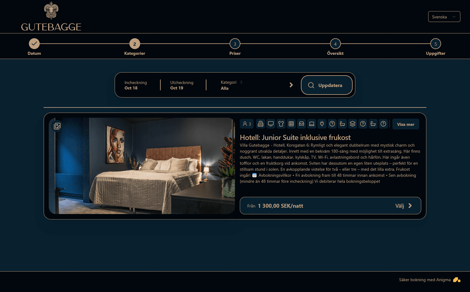 Booking hero screen